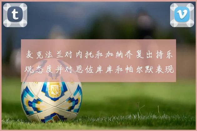 麦克法兰对内托和加纳乔复出持乐观态度并对恩佐库库和帕尔默表现表示满意